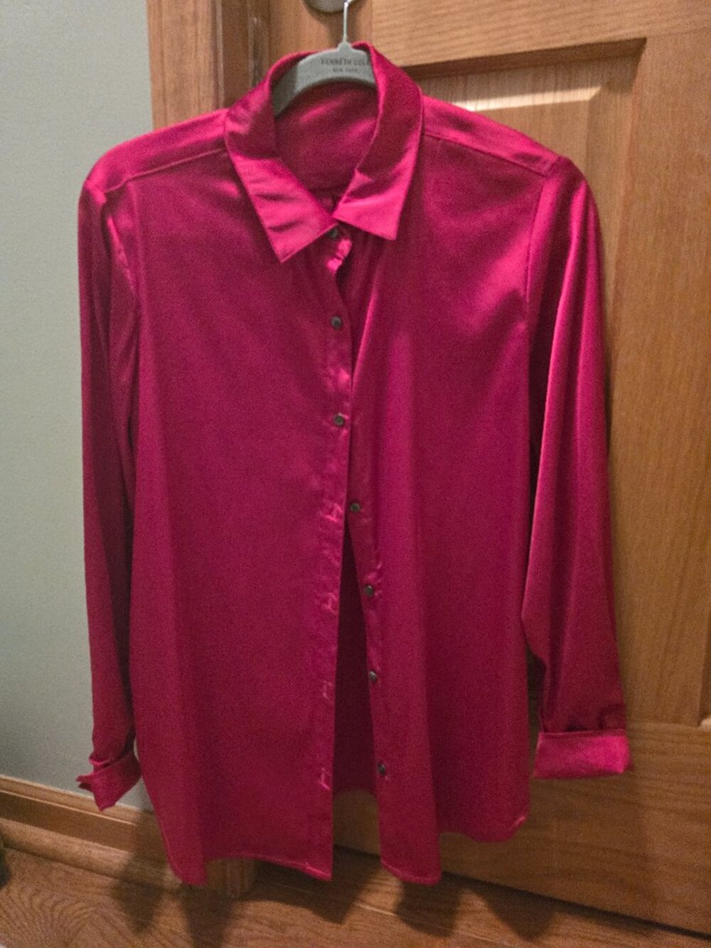 J McLaughlin deep red button down blouse